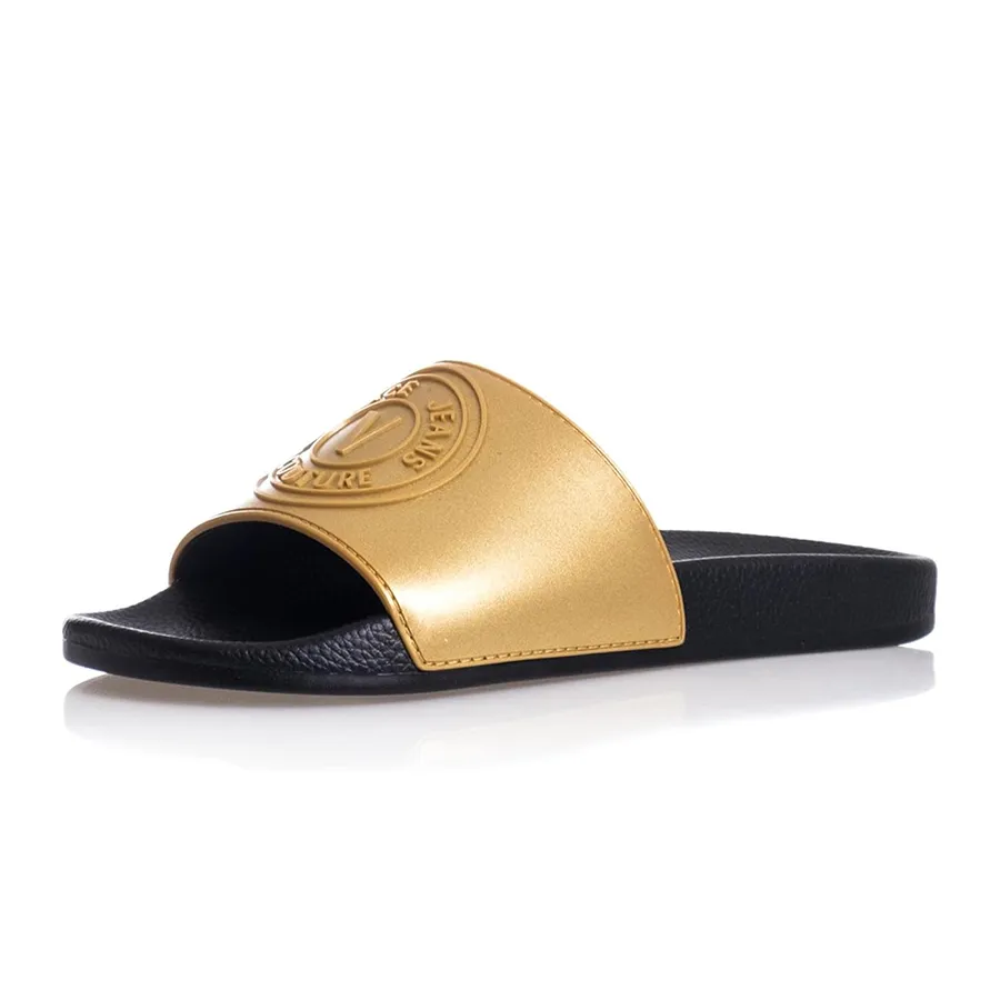 Dép Nam Versace  Gold Sliders With Emblem Màu Đen Vàng Size 40