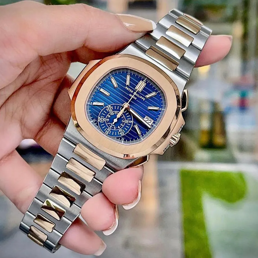 Đồng Hồ Nam Patek Philippe Chronograph 5980/1AR Màu Bạc Vàng Hồng
