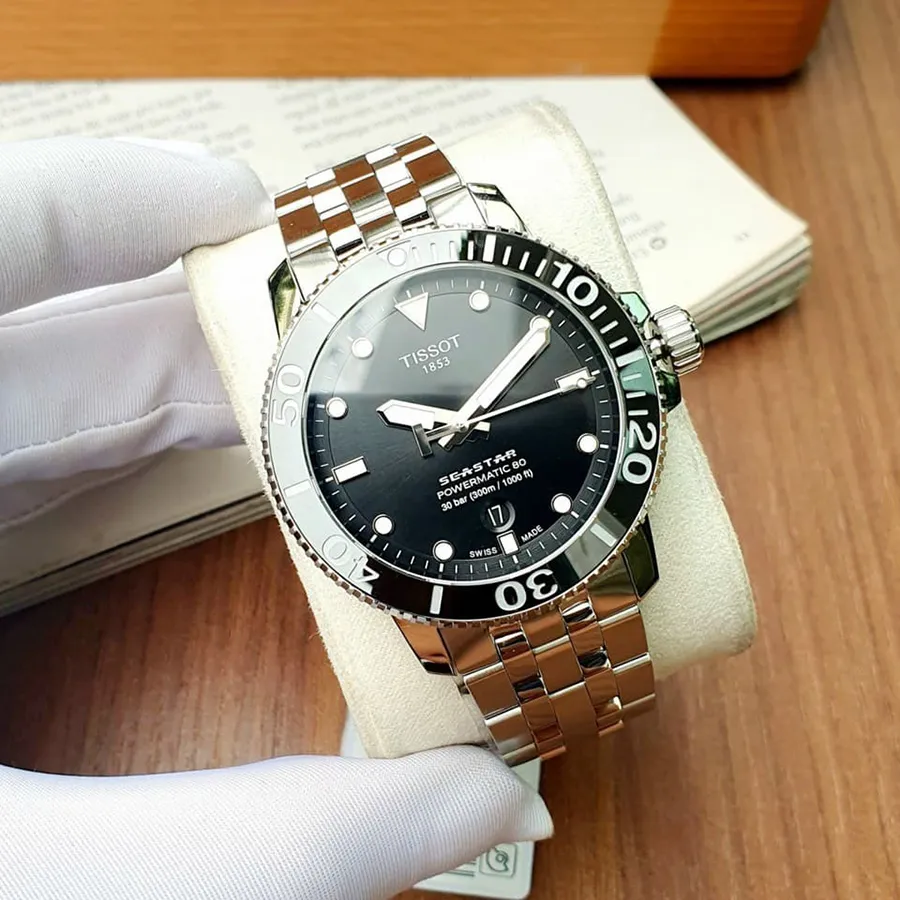 Đồng Hồ Nam Tissot Seastar 1000 Automatic Black Dial Men's Watch