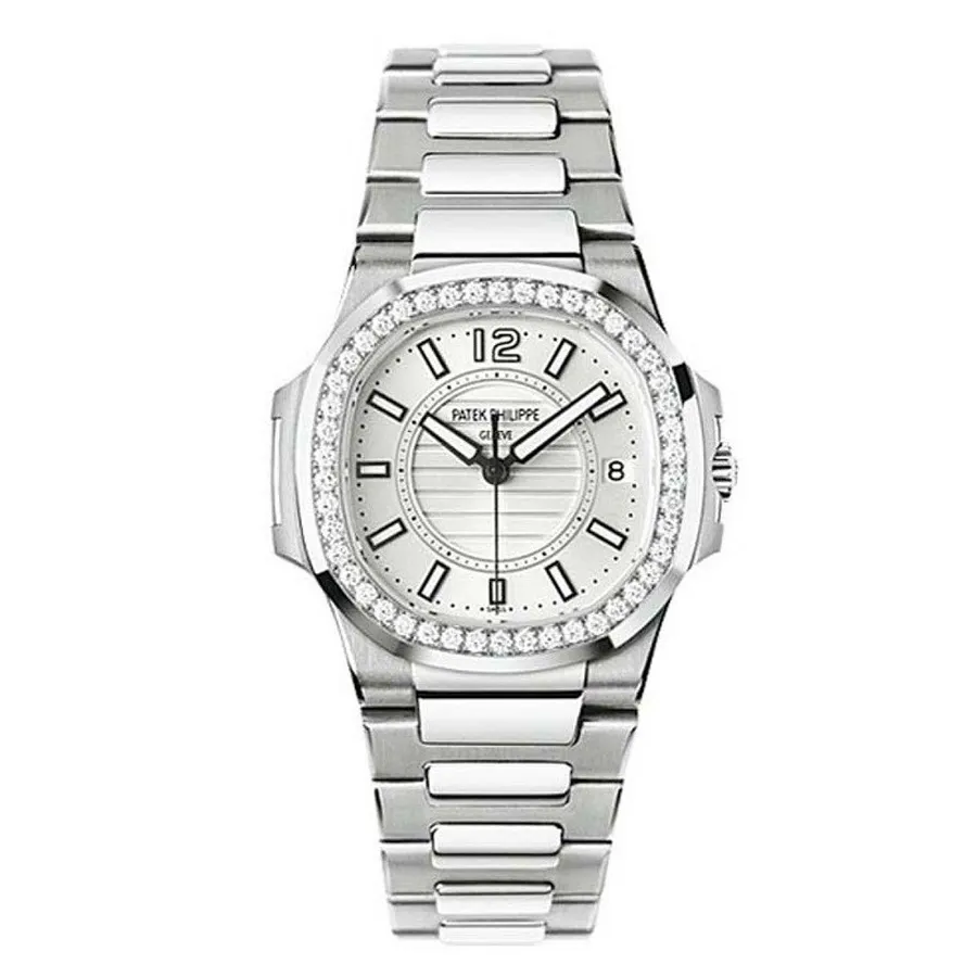 Đồng Hồ Nữ Patek Philippe Nautilus White Gold 32mm 7010G Màu Bạc