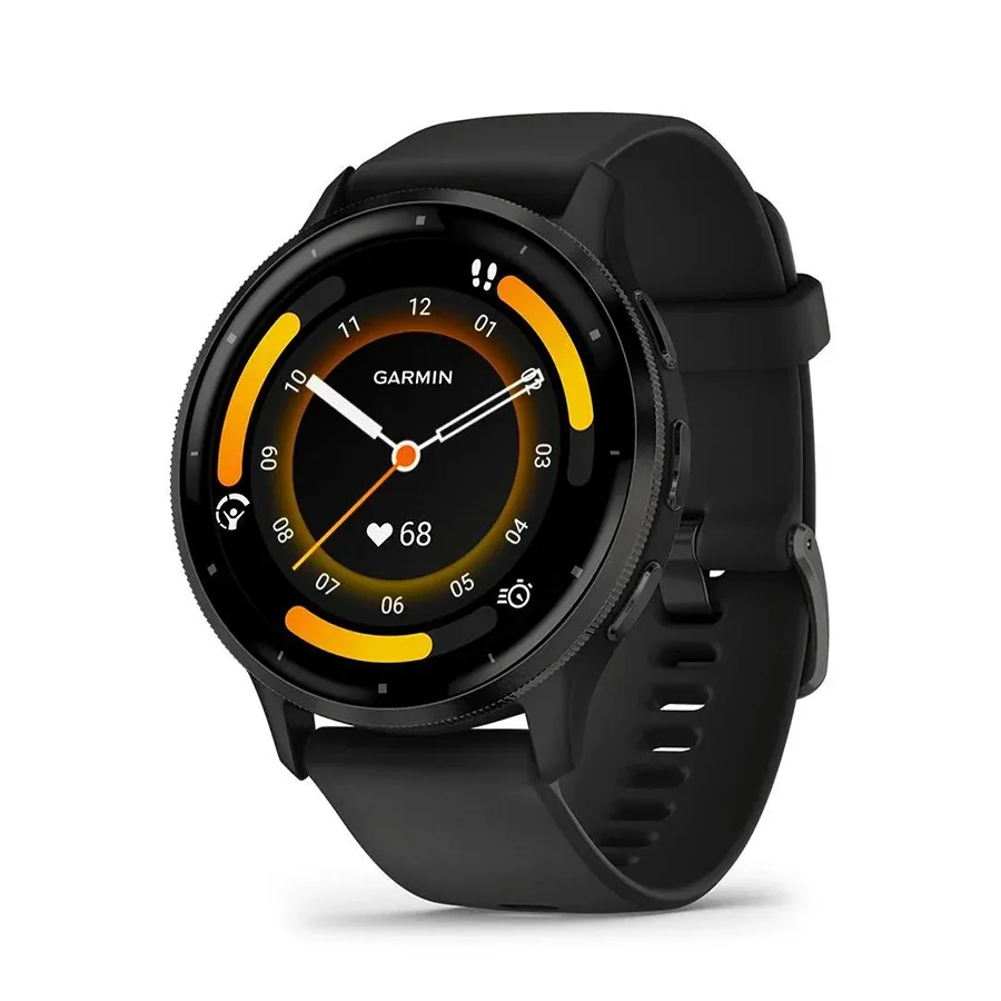 Đồng hồ Dây Silicone - Đồng Hồ Thông Minh Garmin Venu 3 45mm Màu Đen - Vua Hàng Hiệu