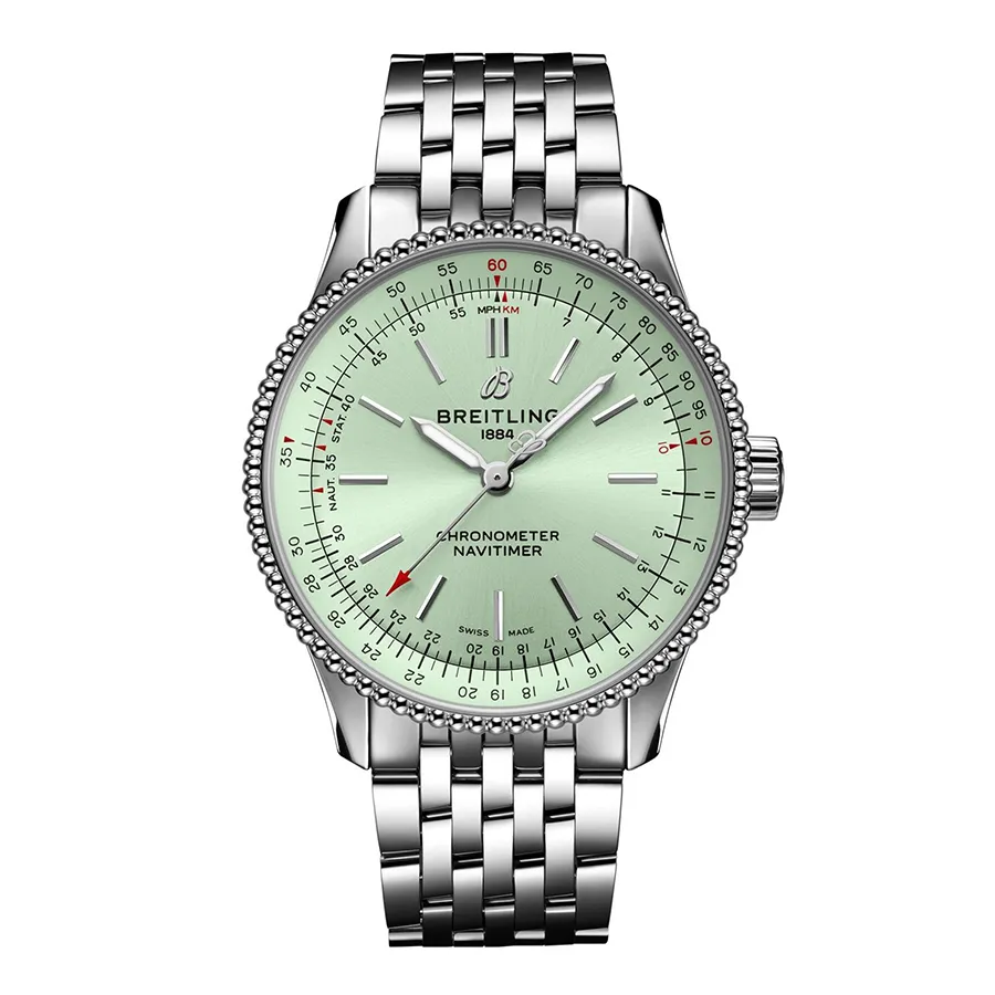 Đồng Hồ Unisex Breitling Navitimer Automatic Chronometer Green Dial Watch A17395361L1A1 Màu Bạc Xanh