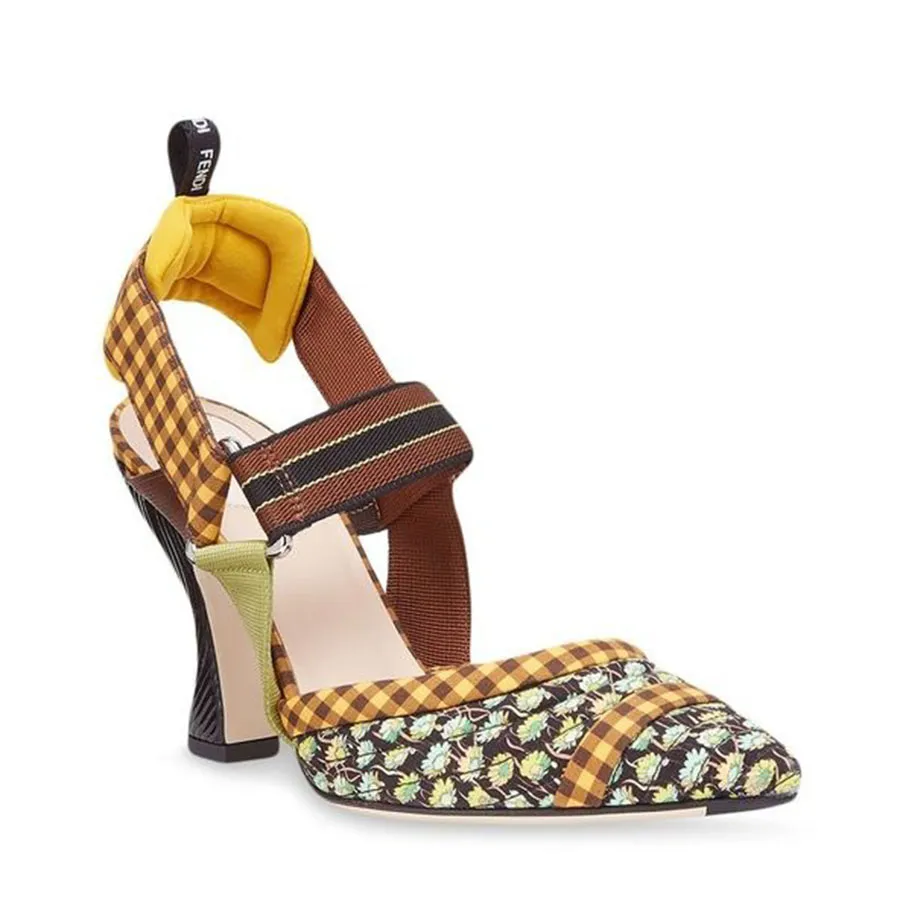 Giày Phối màu - Giày Cao Gót Nữ Fendi Colibri Pointed Toe Slingback Pump In Multicolore Phối Màu Size 36.5 - Vua Hàng Hiệu