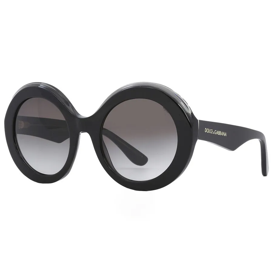 Kính mắt Mã giảm giá - Kính Mát Nữ Dolce & Gabbana D&G Grey Gradient Round Ladies Sunglasses DG4418 32468G 53 Màu Đen Xám - Vua Hàng Hiệu