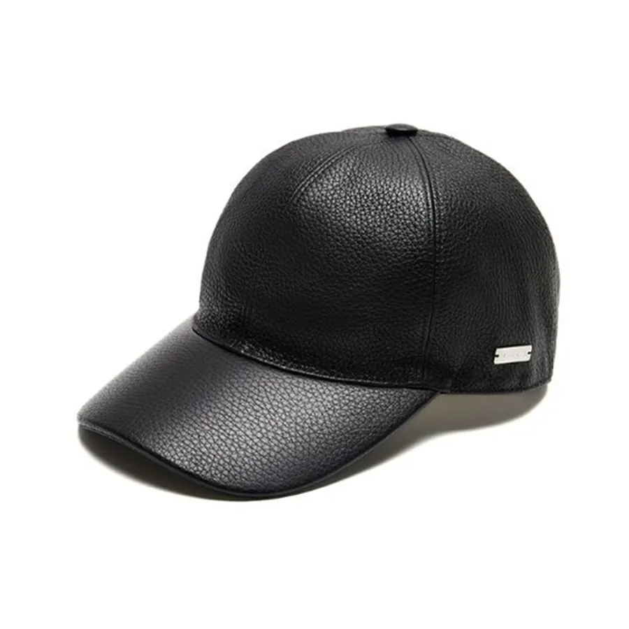 Mũ nón Da thật - Mũ Biagini Baseball Hat London Black Màu Đen - Vua Hàng Hiệu