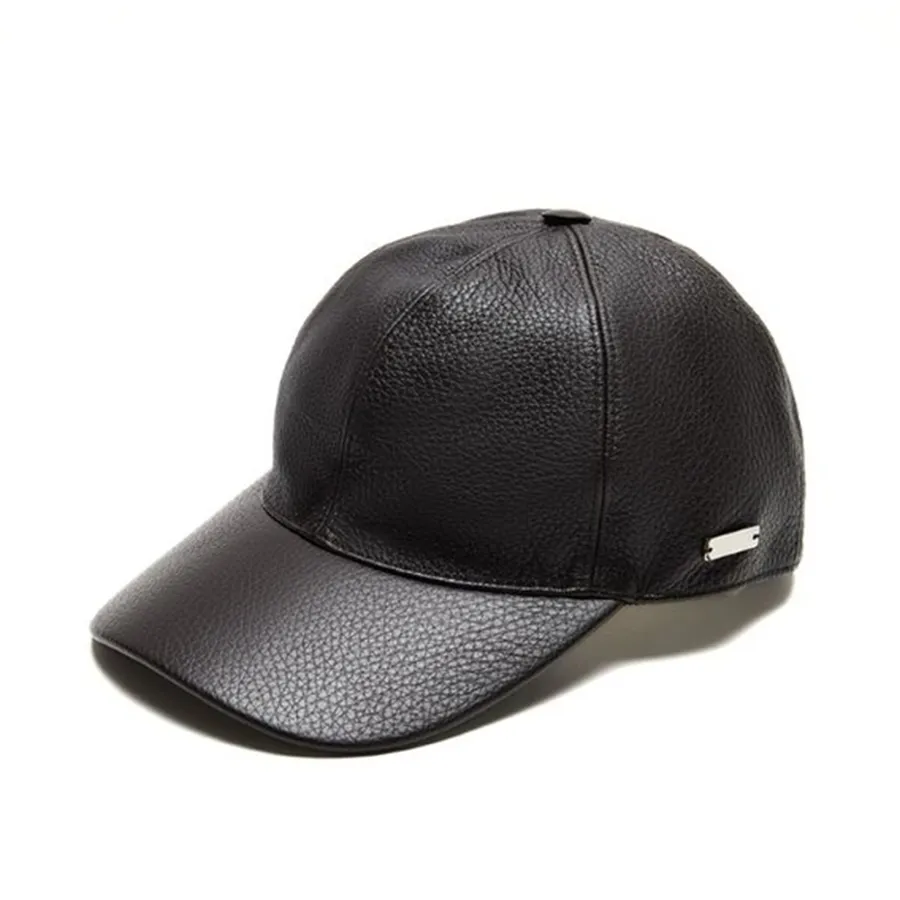 Mũ nón Da thật - Mũ Biagini Baseball Hat London Dark Brown Màu Nâu - Vua Hàng Hiệu