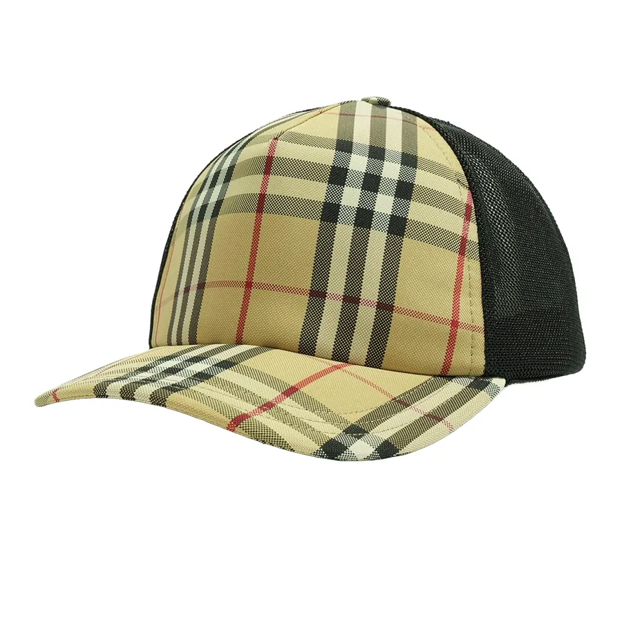 Mũ nón Burberry - Mũ Burberry Check Camel Cap Màu Be Kẻ Size S - Vua Hàng Hiệu
