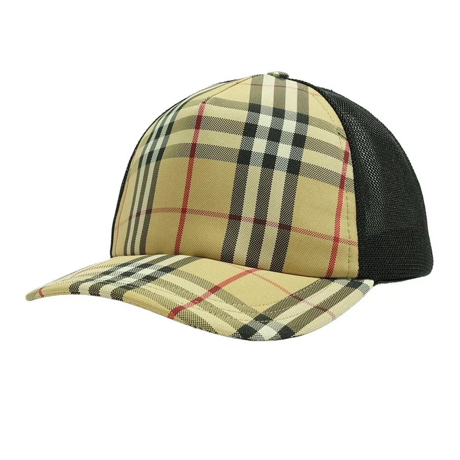 Mũ nón 100% Polyamide - Mũ Burberry Check Camel Cap Màu Be Kẻ Size S - Vua Hàng Hiệu