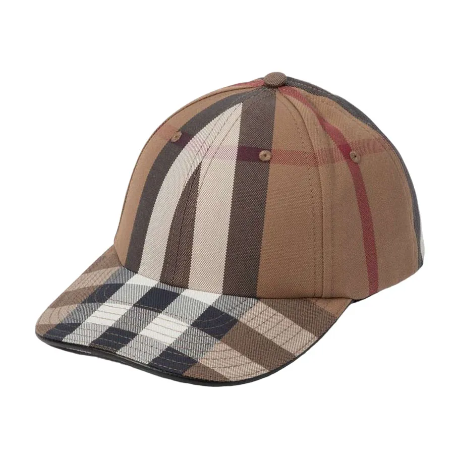 Mũ nón Burberry - Mũ Burberry Logo Detail Check Baseball Cap 8056080 Màu Nâu Size M - Vua Hàng Hiệu