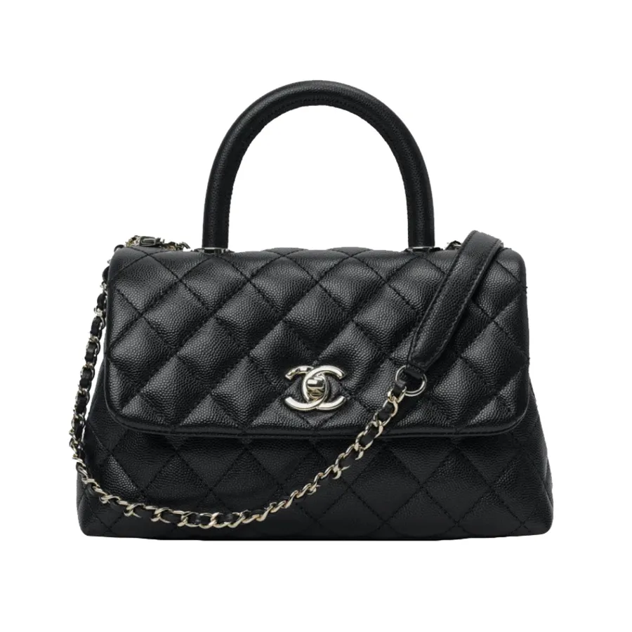Chanel Nam - Túi Đeo Chéo Nữ Chanel Coco 9.5 Small Flap Bag With Top Handle Màu Đen - Vua Hàng Hiệu