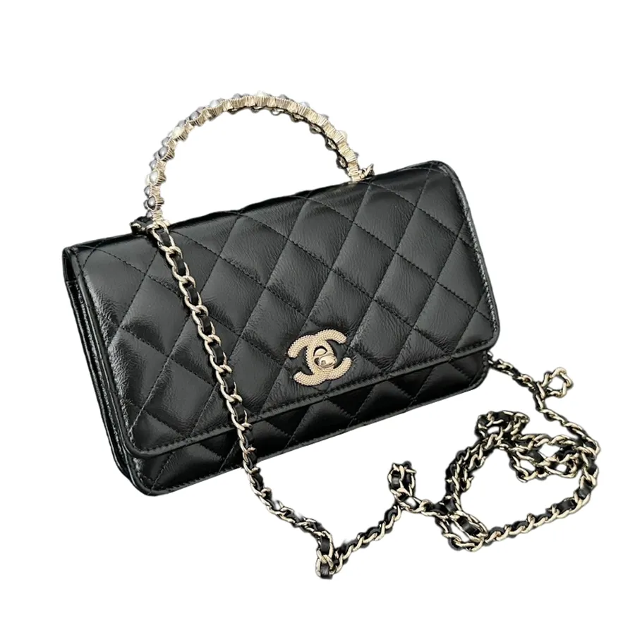 Túi Đeo Chéo Nữ Chanel Handle Bag Khóa Xoay Màu Đen Size 20 | Vua Hàng Hiệu