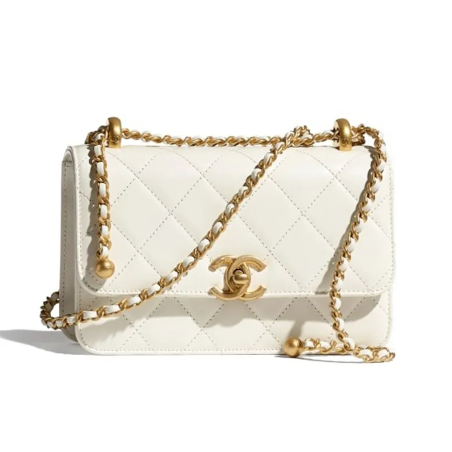 Túi Đeo Chéo Nữ Chanel Mini Flap Bag Màu Trắng Vua Hàng Hiệu
