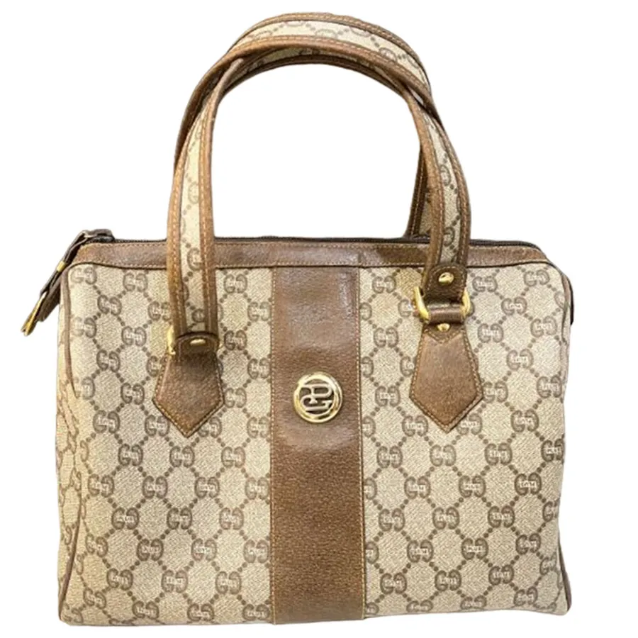 Túi xách Gucci - Túi Trống Nữ Gucci Plus Vintage Boston Bag Màu Nâu Be - Vua Hàng Hiệu