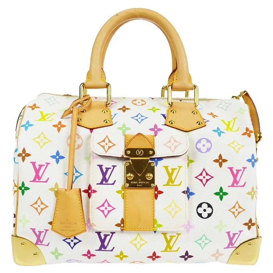 Túi Xách Nữ Louis Vuitton LV White Monogram Multicolor Speedy 30