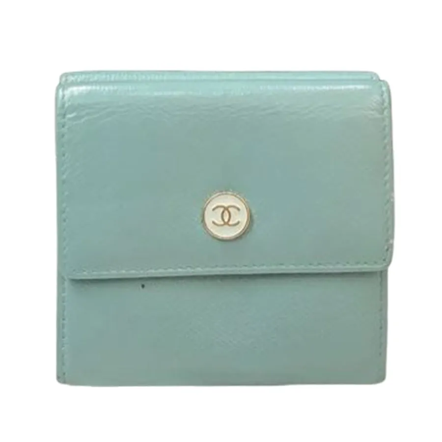 Túi xách Xanh - Ví Nữ Chanel Wallet Purse Coco Button Blue Màu Xanh - Vua Hàng Hiệu