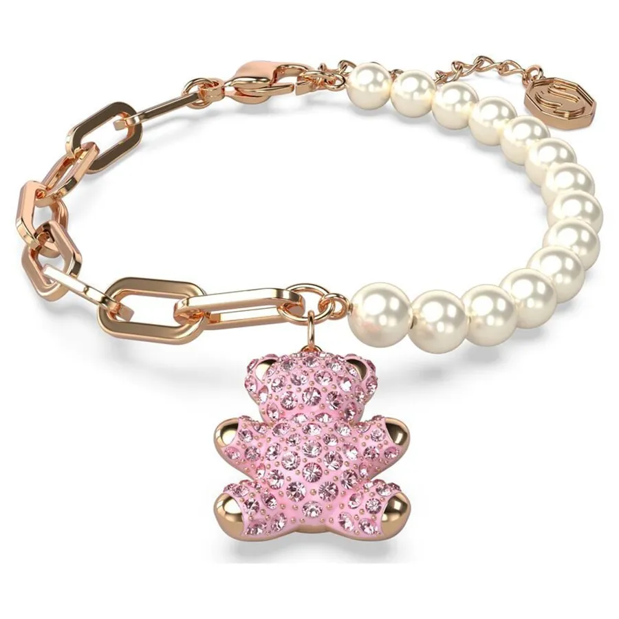 Trang sức Hồng - Vòng Đeo Tay Nữ Swarovski Teddy Bracelet Bear, Pink, Rose Gold-Tone Plated 5669169 Màu Hồng - Vua Hàng Hiệu