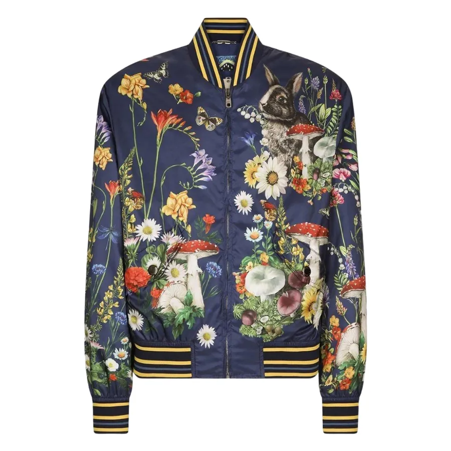 Thời trang Áo khoác - Áo Khoác Nam Dolce & Gabbana D&G Bomber Navy Graphic Printed I9609M FPSHU HB4NF Phối Màu - Vua Hàng Hiệu