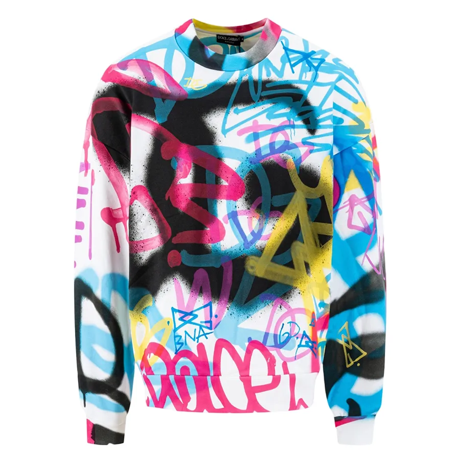 Thời trang Vải nỉ cao cấp - Áo Nỉ Sweater Nam Dolce & Gabbana D&G Multicolor With Pattern Printed G9IV1T G7F1G S9000 Phối Màu - Vua Hàng Hiệu