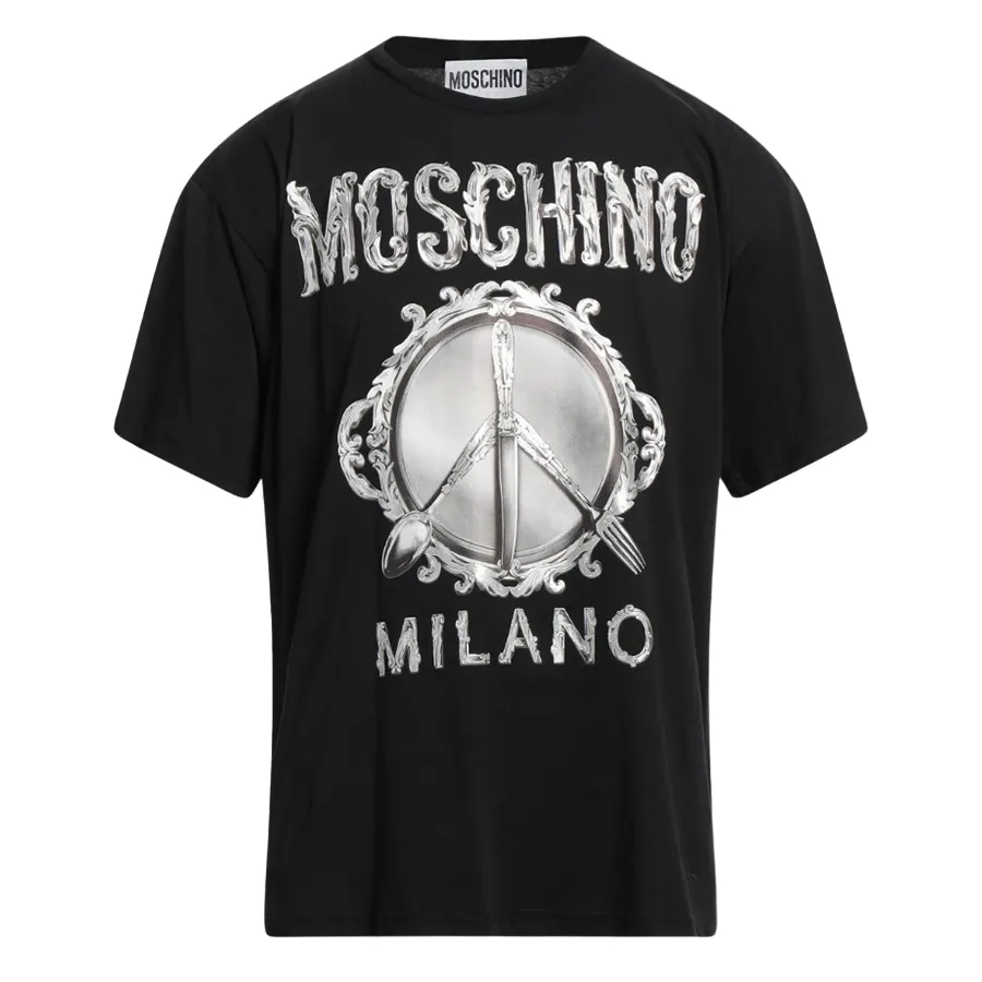 Thời trang Moschino - Áo Phông Nữ Moschino Black With Logo Printed Tshirt 222D V070454411555 Màu Đen - Vua Hàng Hiệu