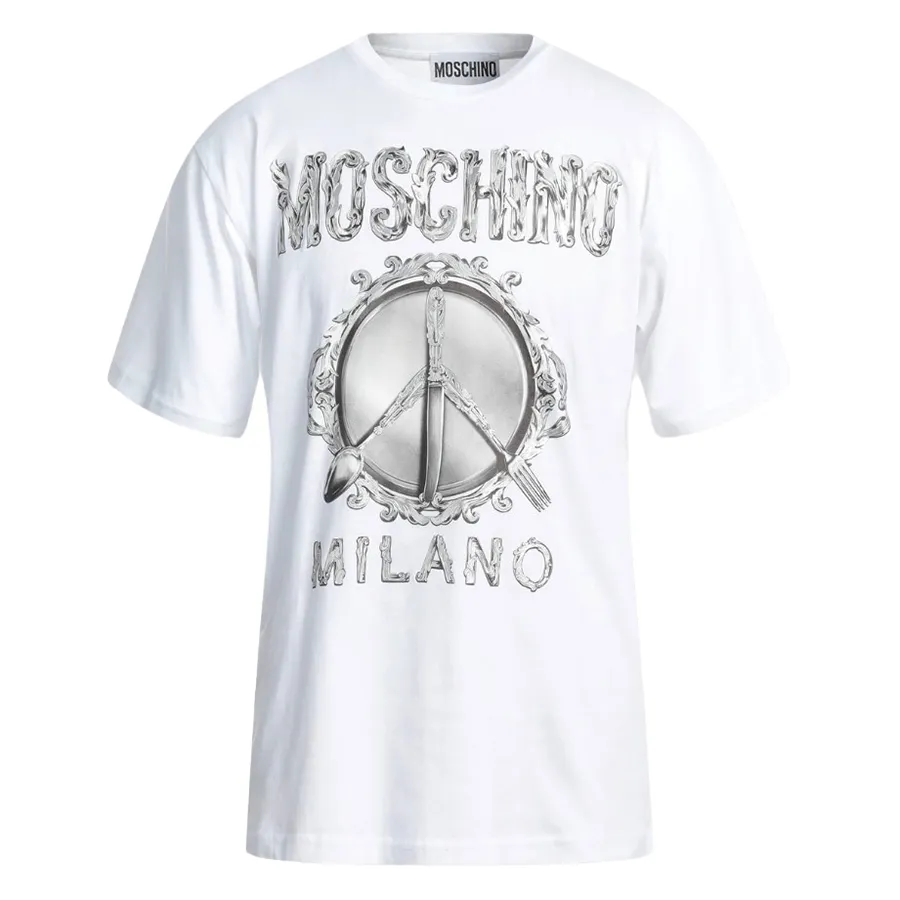 Thời trang Moschino - Áo Phông Nữ Moschino White With Logo Printed Tshirt 222D V070454411001 Màu Trắng - Vua Hàng Hiệu