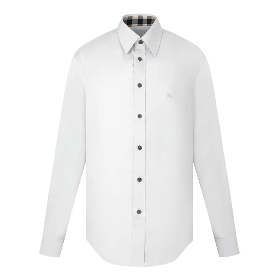 Thời trang Burberry Cotton, Elastane - Áo Sơ Mi Nam Burberry Shirt 8066768 Màu Trắng Size S - Vua Hàng Hiệu