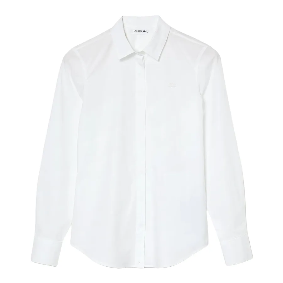 Áo Sơ Mi Nữ Lacoste Slim Fit White Shirt CF5910 001 Màu Trắng Size 32