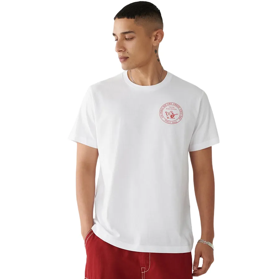 True Religion - Áo Thun Nam True Religion Buddha Logo Tee 107098 - TB01 Tshirt Màu Trắng Size XS - Vua Hàng Hiệu