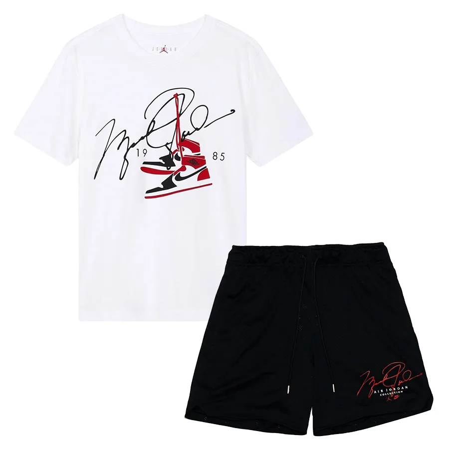 Thời trang Polyester, Cotton - Bộ Quần Áo Cộc Tay Nam Nike Jordan BQ5538-100 DH9048-010 H9072 010 Màu Trắng Đen Size XS - Vua Hàng Hiệu