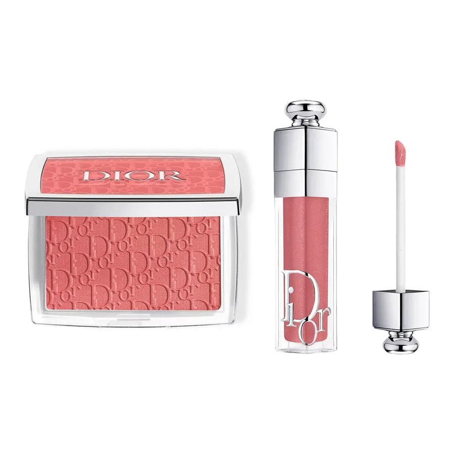 Trang điểm Bộ sản phẩm - Combo Phấn Má Dior Rosy Glow Blush Và Son Dưỡng Addict Lip Maximizer Màu 012 Rosewood - Vua Hàng Hiệu