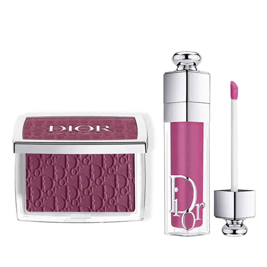 Trang điểm Dior - Combo Phấn Má + Son Dưỡng Dior (Rosy Glow Blush 006 Berry 4.4g + Dior Addict Lip Maximizer Plumping Gloss 006 Berry 6ml) Màu Hồng Tím - Vua Hàng Hiệu