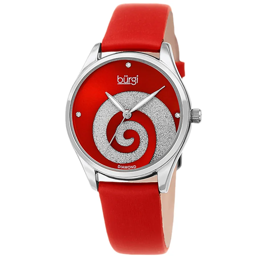 Burgi - Đồng Hồ Nữ Burgi Analog Swirl Quartz Diamond Red Dial BUR201RD Màu Đỏ - Vua Hàng Hiệu