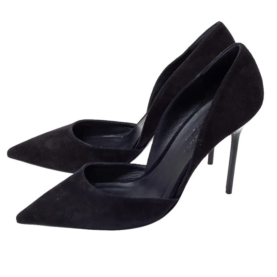 Giày Da lộn - Giày Cao Gót Nữ Burberry Black Suede Leather Virna D'Orsay Pointed Toe Pumps Màu Đen Size 38.5 - Vua Hàng Hiệu