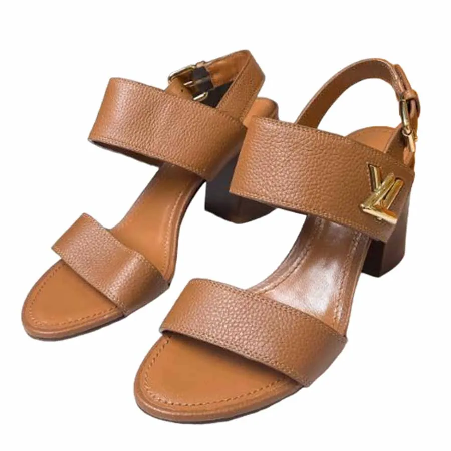 Giày Louis Vuitton - Giày Cao Gót Nữ Louis Vuitton LV Women's Brown Horizon Sandal Màu Nâu Size 38 - Vua Hàng Hiệu