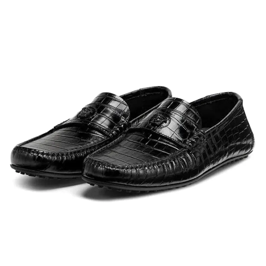 Giày Versace Đen - Giày Lười Nam Versace La Medusa Leather Loafers Black DSU8527 Màu Đen Size 42 - Vua Hàng Hiệu