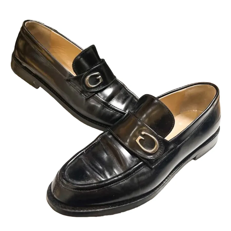 Giày Gucci - Giày Lười Nữ Gucci Dress Shoes Loafers Black Leather Beautiful Màu Đen Size 36 - Vua Hàng Hiệu