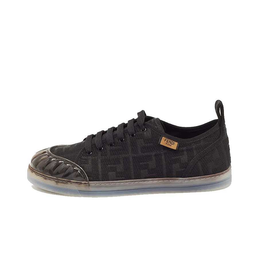 Fendi - Giày Sneaker Nữ Fendi Black Canvas And PVC FF Logo Low Top Màu Đen Size 39 - Vua Hàng Hiệu