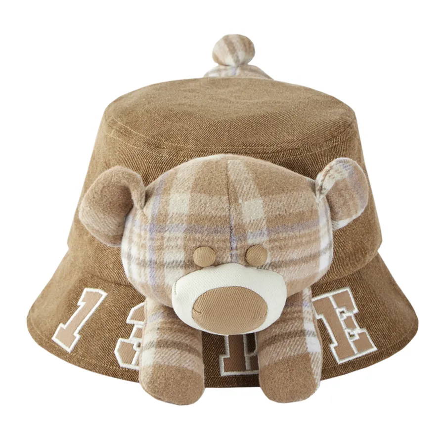 Mũ nón Pháp - Mũ 13 De Marzo Bear In Wormhole Denim Bucket Hat Brown Màu Nâu - Vua Hàng Hiệu