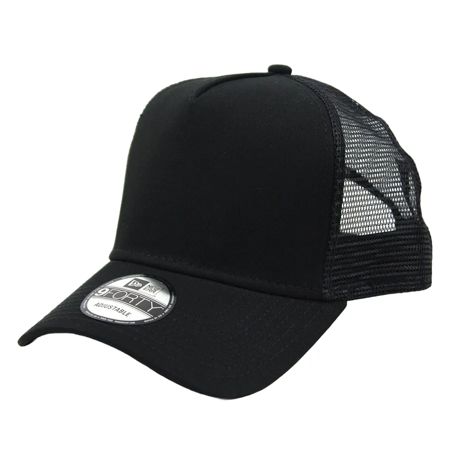 Mũ nón New Era - Mũ New Era 9Forty Plain Mesh Trucker Snapback Cap Màu Đen - Vua Hàng Hiệu