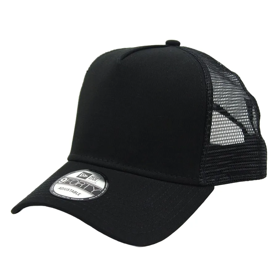 New Era - Mũ New Era 9Forty Plain Mesh Trucker Snapback Cap Màu Đen - Vua Hàng Hiệu