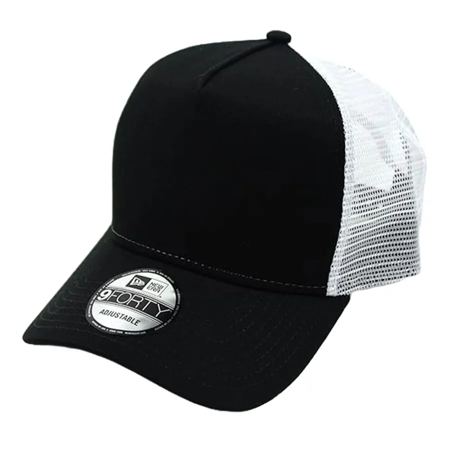 Mũ nón New Era - Mũ New Era 9Forty Plain Mesh Trucker Snapback Cap Màu Đen Trắng - Vua Hàng Hiệu