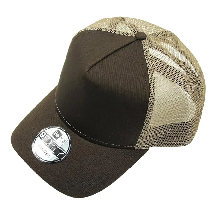 Mũ nón New Era - Mũ New Era 9Forty Plain Mesh Trucker Snapback Cap Màu Nâu Khaki - Vua Hàng Hiệu