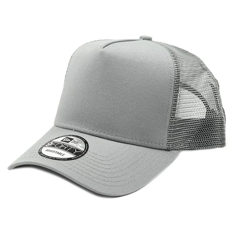 Mũ nón New Era - Mũ New Era 9Forty Plain Mesh Trucker Snapback Cap Màu Xám - Vua Hàng Hiệu