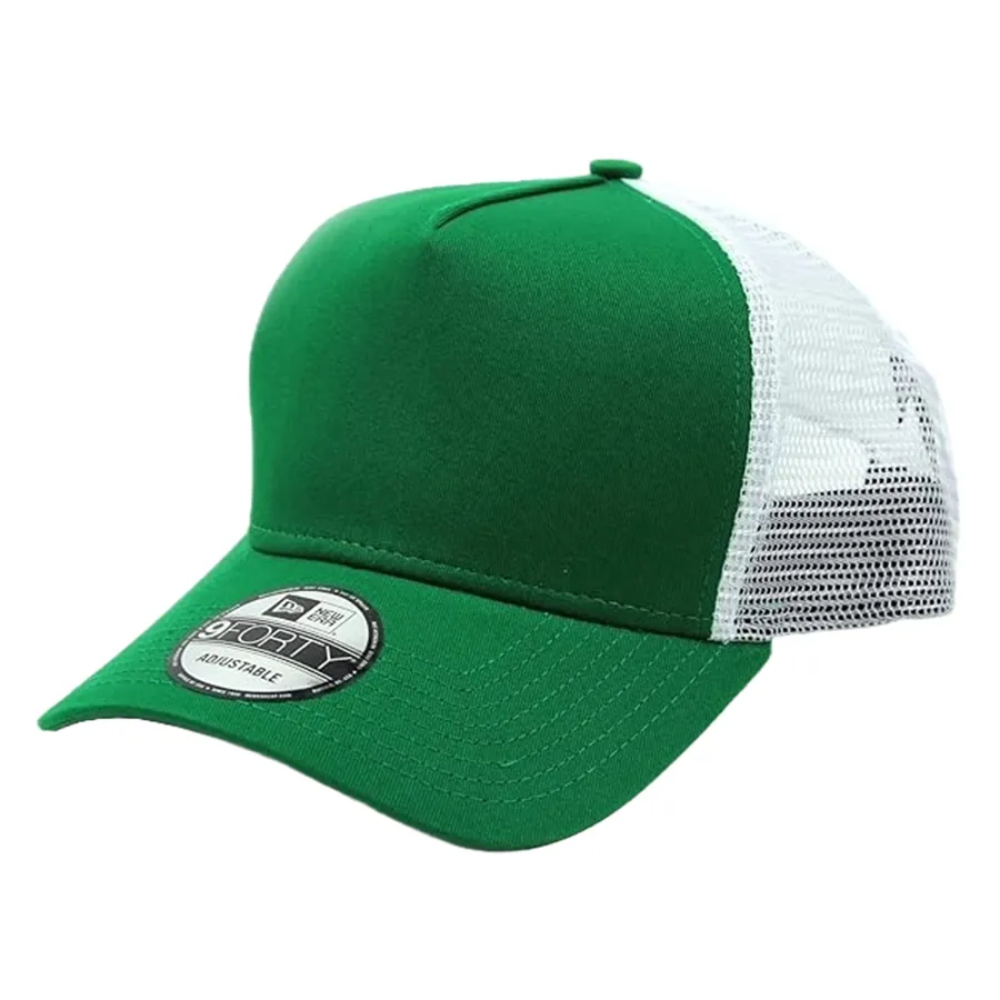 New Era - Mũ New Era 9Forty Plain Mesh Trucker Snapback Cap Màu Xanh Lá Trắng - Vua Hàng Hiệu