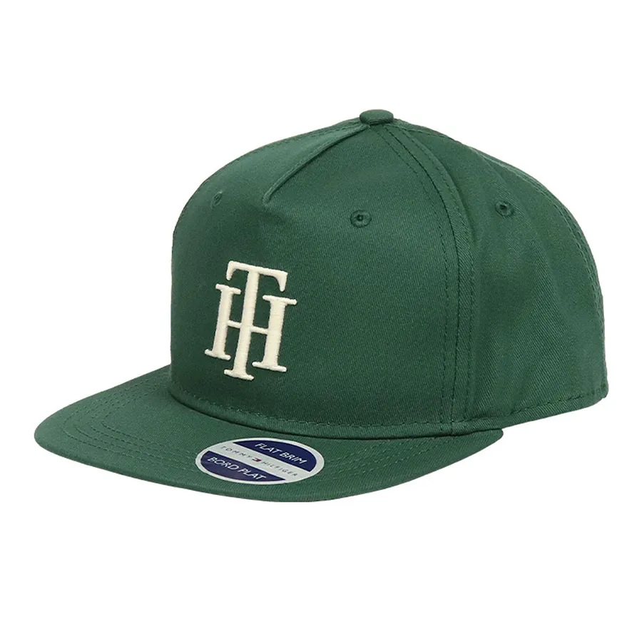Mũ nón Tommy Hilfiger - Mũ Tommy Hilfiger Signature Flat Brim Baseball Cap Màu Xanh Green - Vua Hàng Hiệu