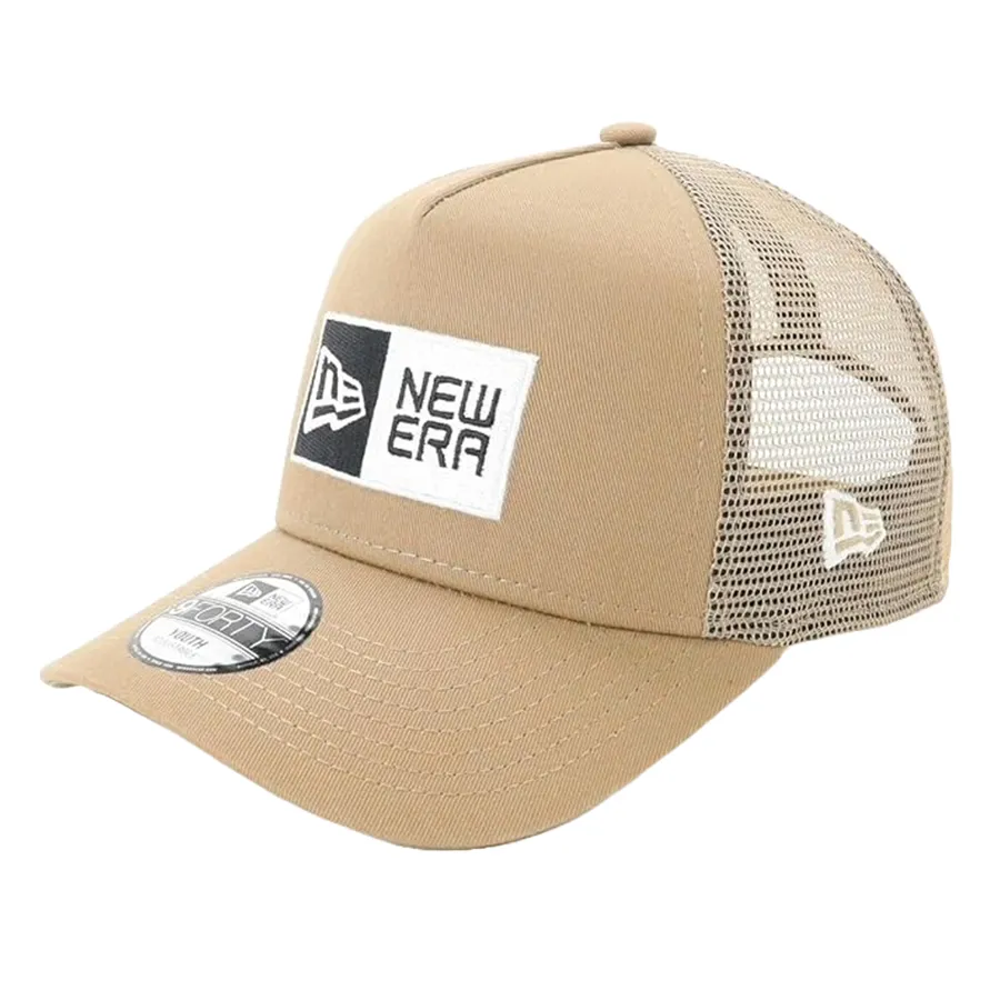 Mũ nón Trẻ em Mũ lưỡi trai - Mũ Trẻ Em New Era 9Forty Box Logo 23J Kids Mesh Cap Màu Be - Vua Hàng Hiệu