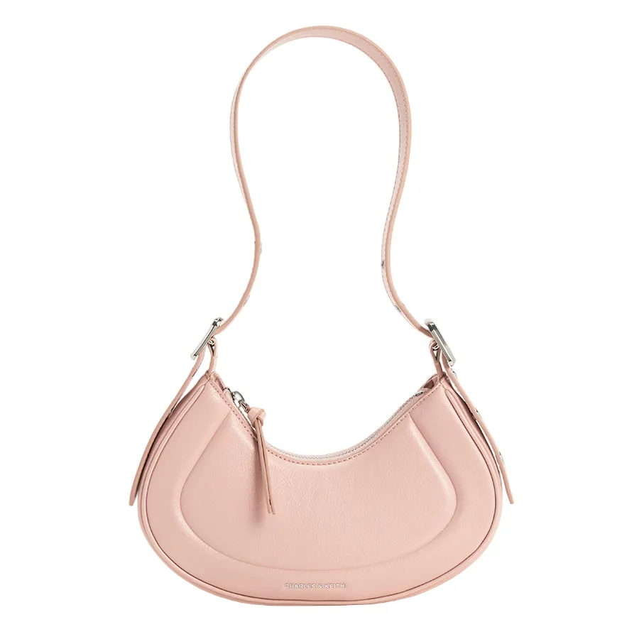 Túi xách Nữ - Túi Đeo Vai Nữ Charles & Keith CNK Petra Curved Shoulder Bag Pink CK2-20271258 Màu Hồng - Vua Hàng Hiệu