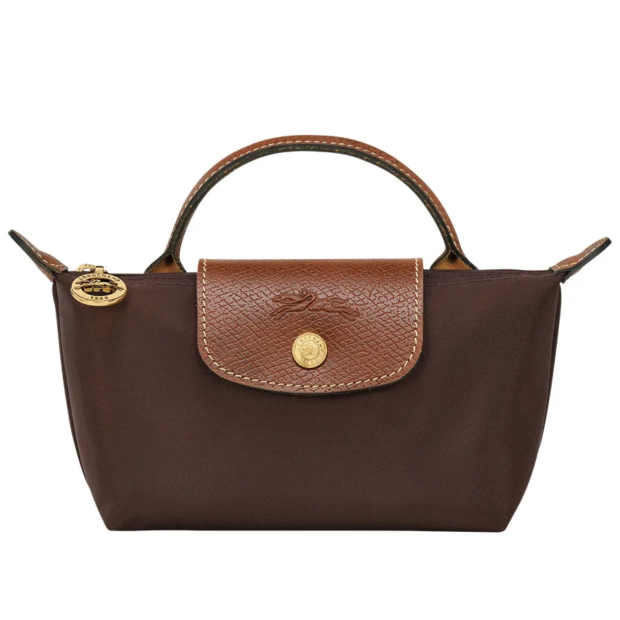 Longchamp - Túi Xách Nữ Longchamp Le Pliage Original Pouch With Handle Màu Nâu - Vua Hàng Hiệu