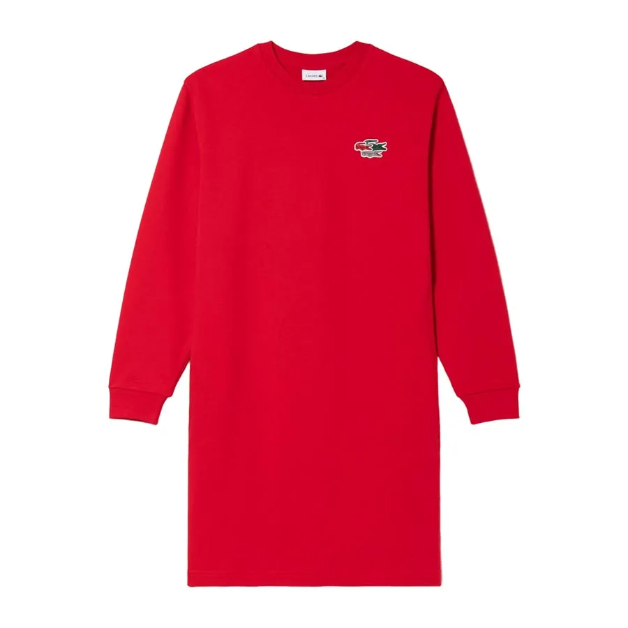 Váy Suông Nữ Lacoste Official Holiday Collector Sweatshirt Dress EF9109L Màu Đỏ Size 34