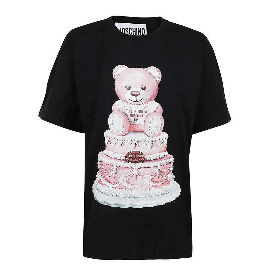 Thời trang Moschino - Áo Phông Nữ Moschino Cake Teddy Bear Print T-Shirt Màu Đen Size XXS - Vua Hàng Hiệu