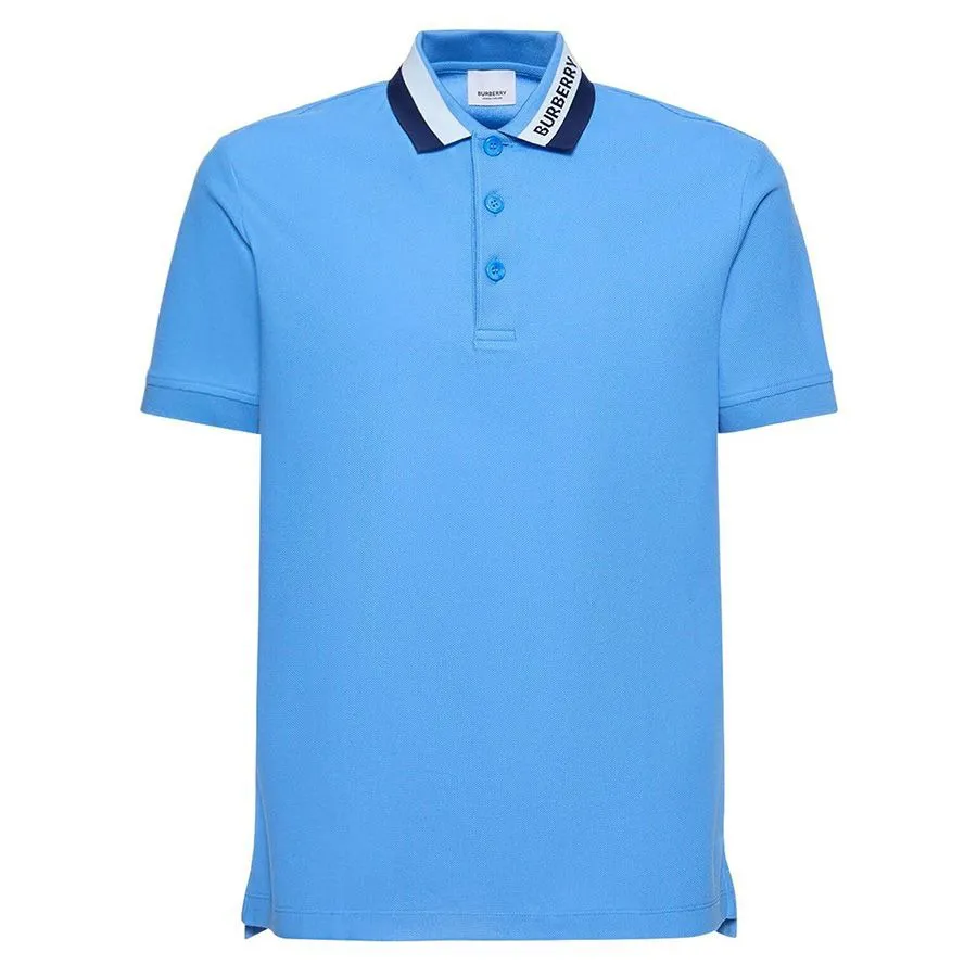Thời trang Burberry Xanh Blue - Áo Polo Nam Burberry Logo-Embroidered Collar Shirt 8070170 Màu Xanh Blue Size XS - Vua Hàng Hiệu